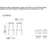 Tall ash stool with footrest Yardimci