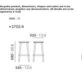 Tall ash stool with footrest Yardimci