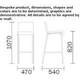 High stool with footrest Tuzlukcu