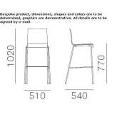 Technopolymer stool with backrest Tuzlukcu