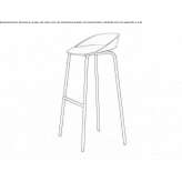 Polypropylene stool with footrest Culla