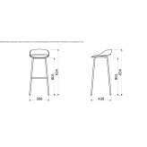 High fabric stool with footrest Culla