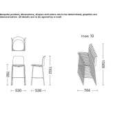 High stool with integrated cushion and backrest Meilen