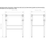 Aluminum and leather stool with footrest Bottens