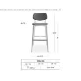 High fabric stool with integrated cushion Richland