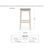 Ash stool with integrated cushion Gifhorn