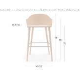 Tall ash stool with armrests Industry