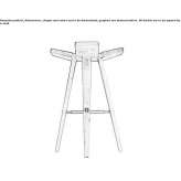 Tall wooden bar stool Imuris