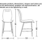 Fabric stool with backrest Yapeyu