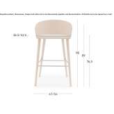 Tall ash stool with integrated cushion Saldan