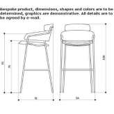 High, fabric stool with backrest Natoye