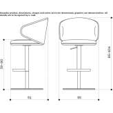 Fabric stool with height adjustment and footrest Chiva