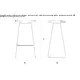 Steel and wood stool Andenne