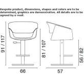 Leather stool with gas lift Airth