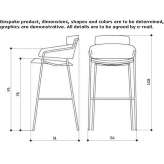 High stool in a modern style with armrests and a footrest Natoye