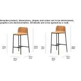 High stool with backrest and footrest Qaqortoq