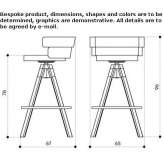 High fabric stool with a 4-star base and footrest Faicchio