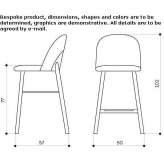 High stool upholstered with fabric Pinaronu