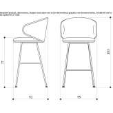 Fabric stool with backrest and footrest Chiva