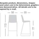 Stool with backrests made of high-quality technopolymer Herdecke