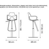 High polypropylene stool with gas lift Alepou