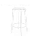 Tall wooden stool with integrated cushion Zmajevo