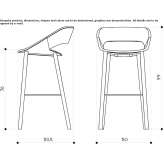 High stool with footrest Kirec