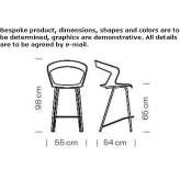 Technopolymer stool with backrest Cosby