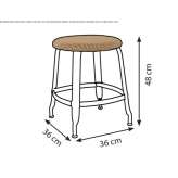 Low stool made of metal and Lloyd loom with footrest Brovst