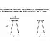 Low stool made of polypropylene and oak wood Savoy