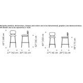 Tall bar stool with footrest Callus