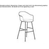 High polypropylene stool with footrest Naarden