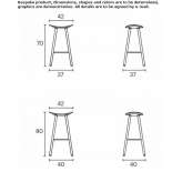 High stool made of polypropylene and oak wood Savoy