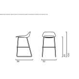 Bar stool made of polypropylene with footrest Tatui