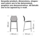 Polypropylene stool with backrest Ossana