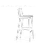 Upholstered wooden bar stool with footrest Vidin