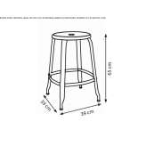 High metal stool with footrest Sadu