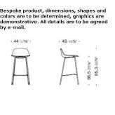 High stool with polypropylene base and footrest Verzej