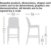 High stool with footrest Edremit