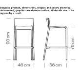 Polypropylene stool with footrest Vacareni