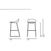 Bar stool made of polypropylene with footrest Tatui