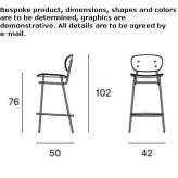 Tall ash stool with integrated cushion Sturkoe