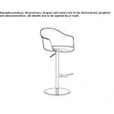 Polypropylene stool with height adjustment and footrest Naarden