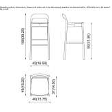 Tall bar stool with footrest Meydan