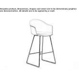 High stool with polypropylene base and footrest Naarden