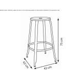 High metal stool with footrest Sadu