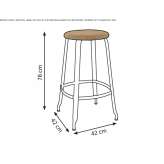 High stool made of metal and Lloyd loom with footrest Brovst