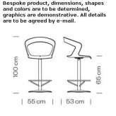 Technopolymer stool with backrest Cosby