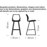 High stool with polypropylene base and backrest Ossana