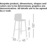 Stool made of high-quality technopolymer with footrest Gigant